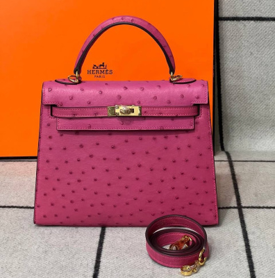 СУМКА HERMES KELLY 25 OSTRICH CHEVRE GOLD HARDWARE