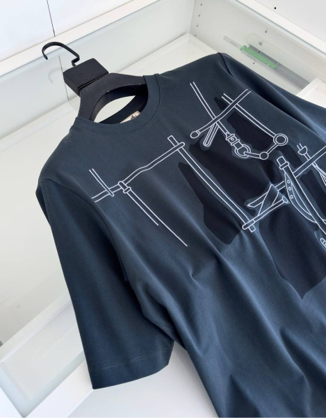 МУЖСКАЯ ФУТБОЛКА HERMES  74466 фото анонса