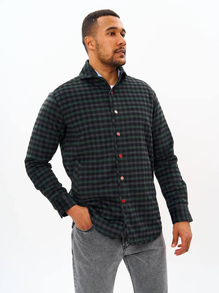 МУЖСКАЯ РУБАШКА УТЕПЛЕННАЯ KITON  74322 фото анонса