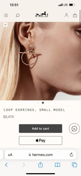 СЕРЬГИ HERMES 73839 фото анонса