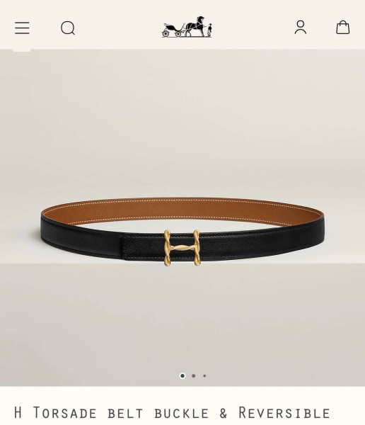 ЖЕНСКИЙ РЕМЕНЬ ДВУХСТОРОННИЙ HERMES  76476 фото анонса