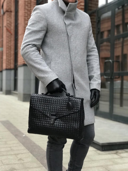 Портфель Bottega Veneta Nero Intrecciato VN Briefcase LUX 00020 фото анонса