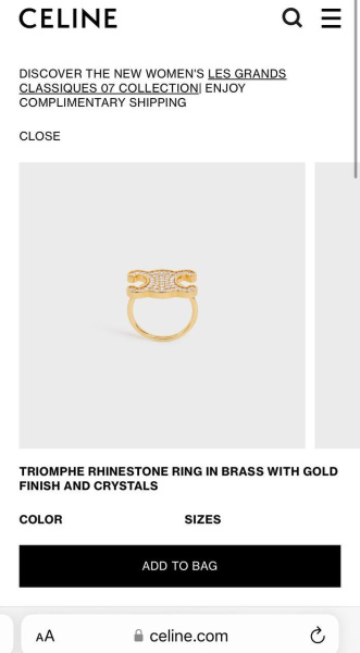 КОЛЬЦО CELINE 73831 фото анонса