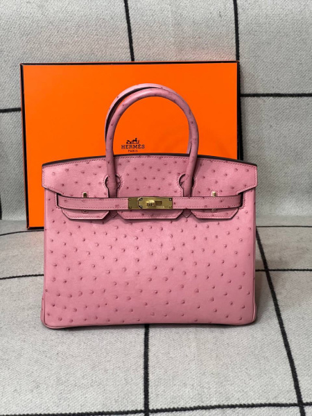 СУМКА HERMES BIRKIN 30 OSTRICH TERRE CUITE HARDWARE 61349 фото анонса