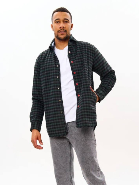 МУЖСКАЯ РУБАШКА УТЕПЛЕННАЯ KITON  74322 фото анонса