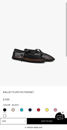 БАЛЕТКИ ALAIA  76308 детальное фото товара