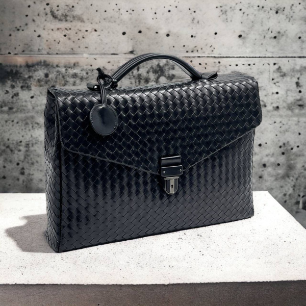 Портфель Bottega Veneta Nero Intrecciato VN Briefcase LUX 00020 фото анонса