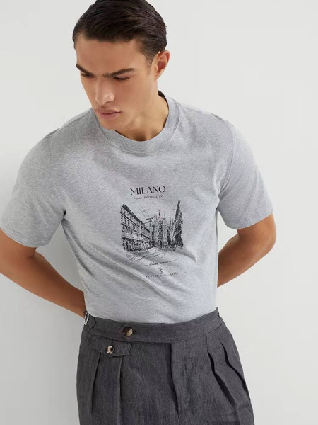 МУЖСКАЯ ФУТБОЛКА BRUNELLO CUCINELLI  75117 фото анонса