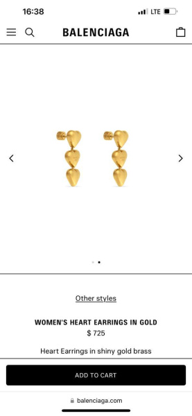 СЕРЬГИ BALENCIAGA 73807 фото анонса