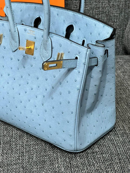 СУМКА HERMES BIRKIN 25 OSTRICH MYKONOS GOLD HARDWARE 61347 фото анонса